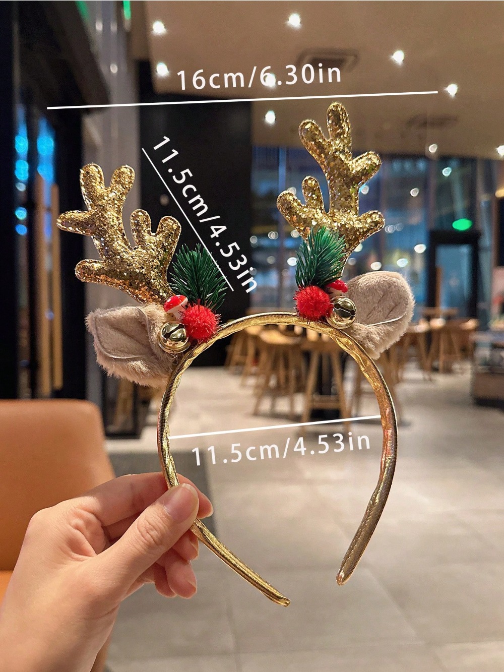 1szt Złota cekinowa grzybkowa  – Reindeer Antlers Headband recenzja i cena